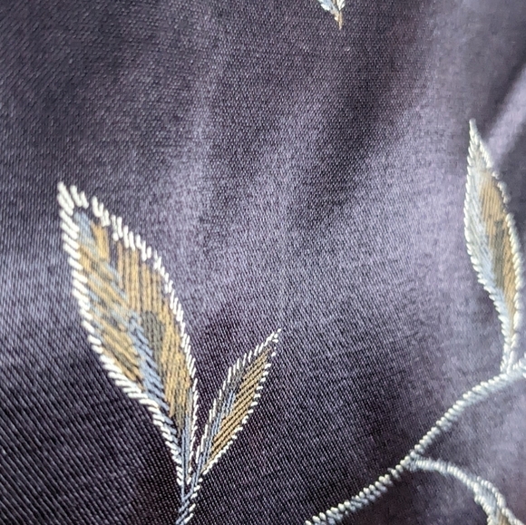 VINTAGE Japon et Chine oriental japan vest dark blue leafs decor Large A8 - Picture 2 of 8